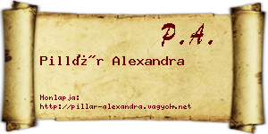 Pillár Alexandra névjegykártya
