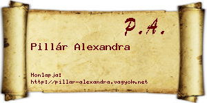 Pillár Alexandra névjegykártya