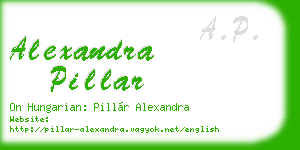 alexandra pillar business card